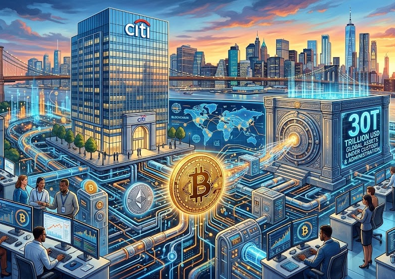Citigroup lên kế hoạch tích hợp Bitcoin vào hệ thống 30.000 tỷ USD trước cuối năm 2026