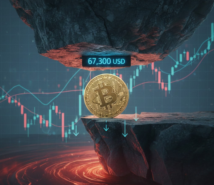 Bitcoin chững lại dưới ngưỡng 67.300 USD khi rủi ro giảm giá vẫn hiện hữu