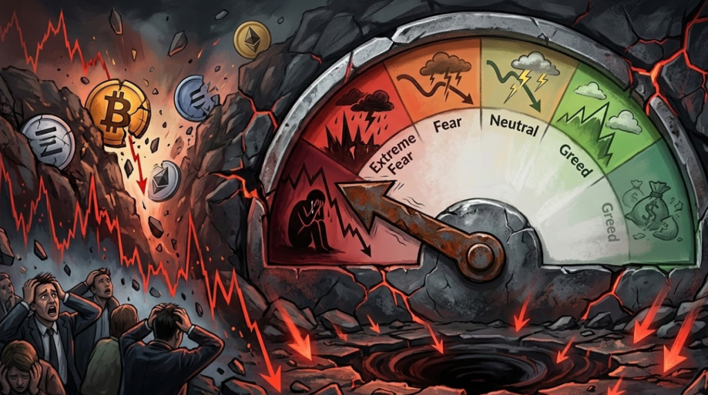 Chỉ số sợ hãi và tham lam trong thị trường tiền điện tử giảm xuống mức “cực kỳ sợ hãi”