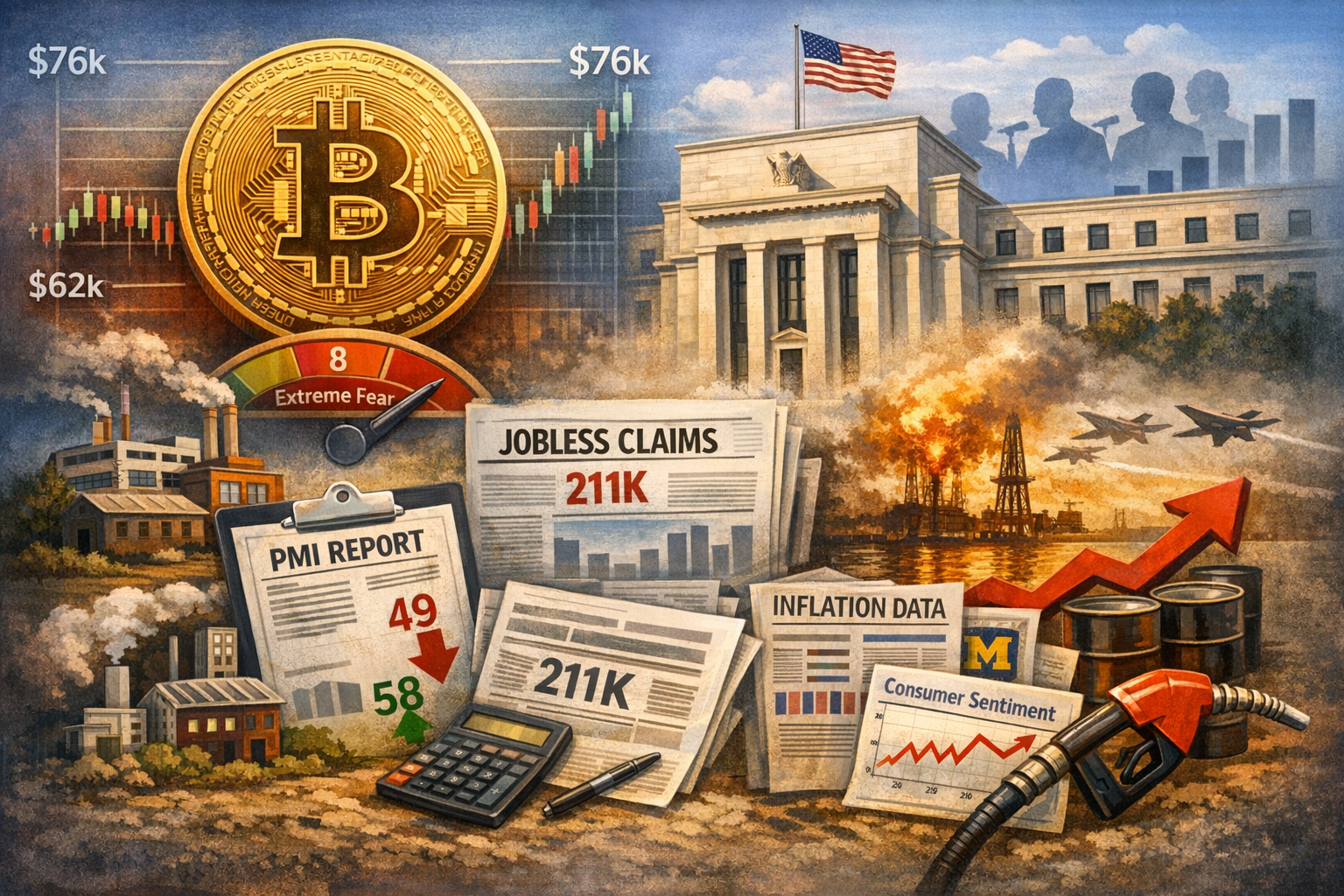 4 sự kiện kinh tế Mỹ có thể gây chấn động Bitcoin trong tuần này