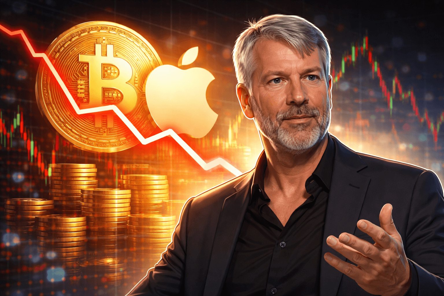 Michael Saylor ví đợt giảm của Bitcoin với cú sụt 45% của Apple năm 2012