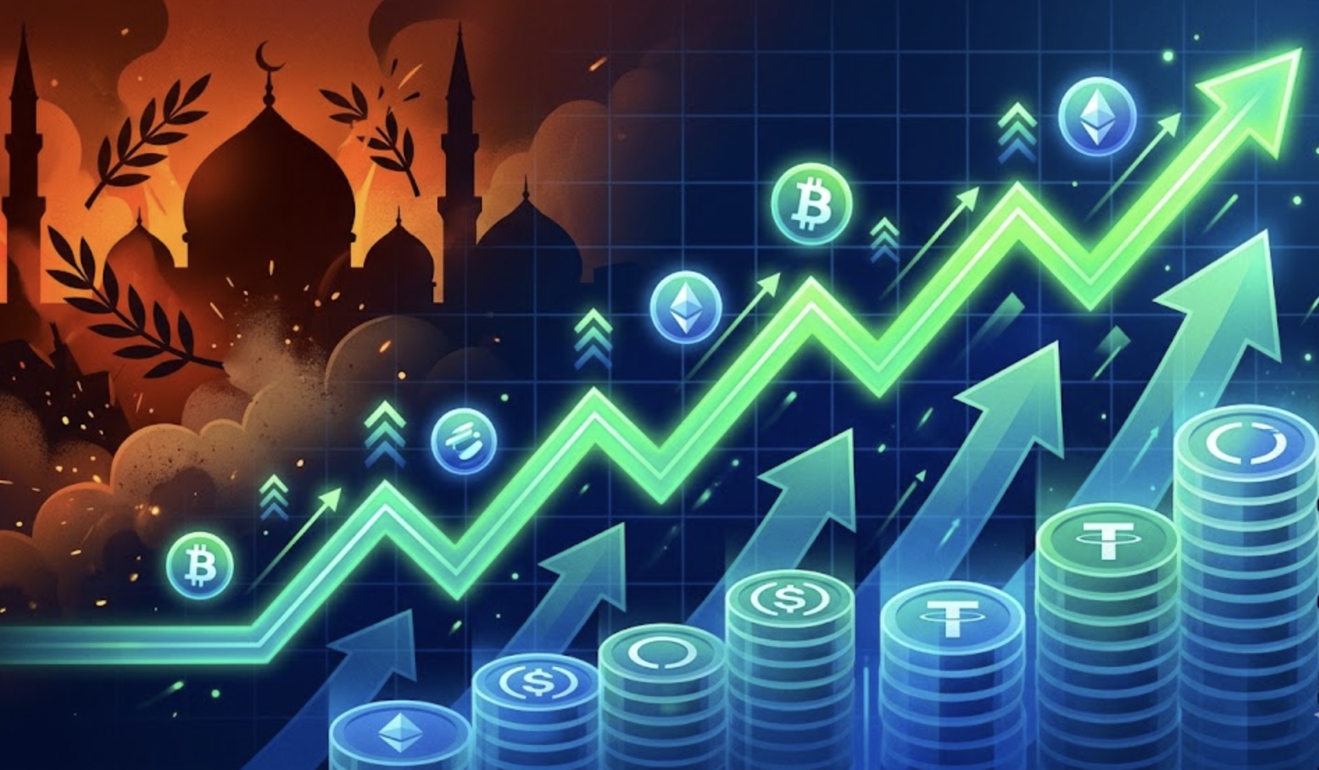 Thanh khoản stablecoin tăng mạnh, crypto giữ vững đà tăng giữa xung đột Trung Đông