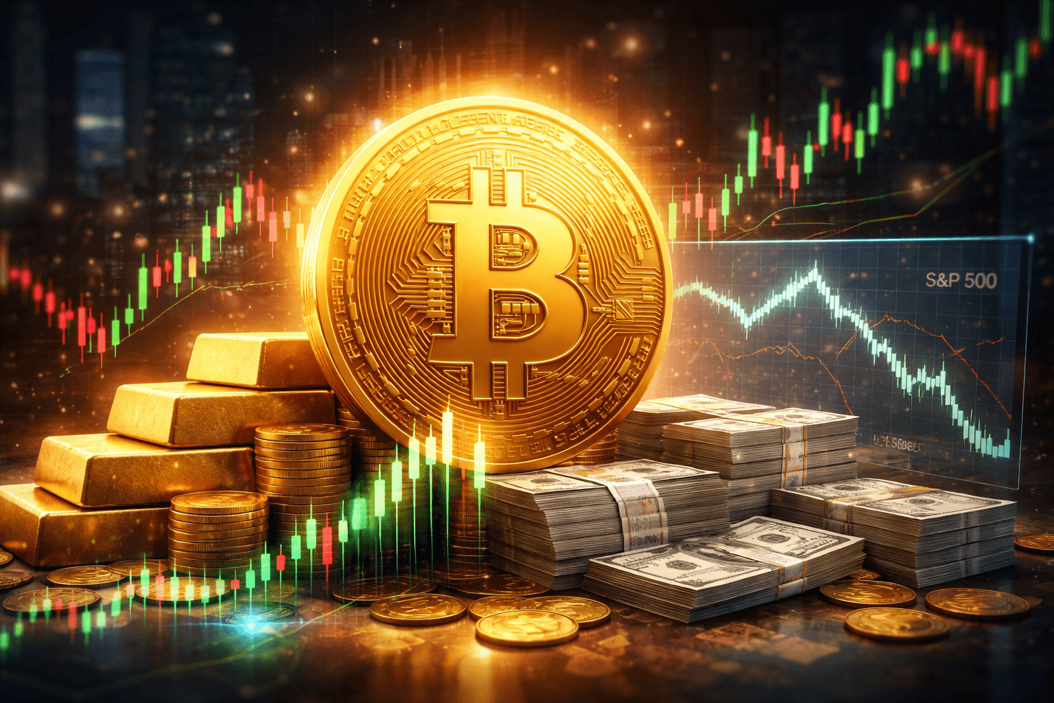 Bitcoin vượt vàng và chứng khoán, dòng tiền lớn bắt đầu phòng hộ quanh mốc 50.000 USD