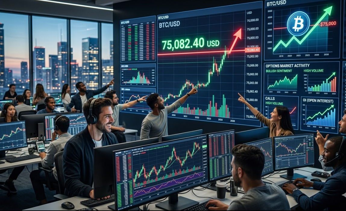 Bitcoin có vượt 75.000 USD? Thị trường quyền chọn nói ‘có’ – nhưng với một điều kiện then chốt