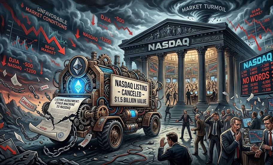 Ether Machine hủy thương vụ niêm yết Nasdaq trị giá 1,5 tỷ USD vì điều kiện thị trường bất lợi缩略图 Ether Machine hủy thương vụ niêm yết Nasdaq trị giá 1,5 tỷ USD vì điều kiện thị trường bất lợi