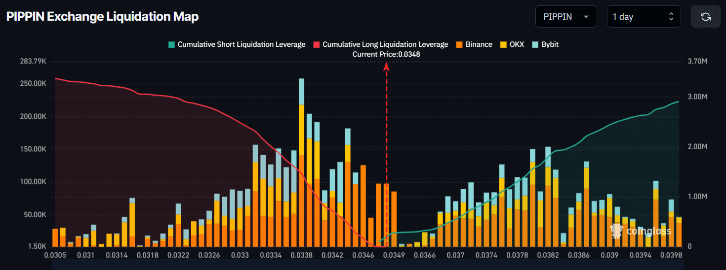 PIPPIN Exchange Liquidation Map